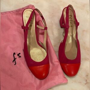 French Sole Baton Red and Pink Heels